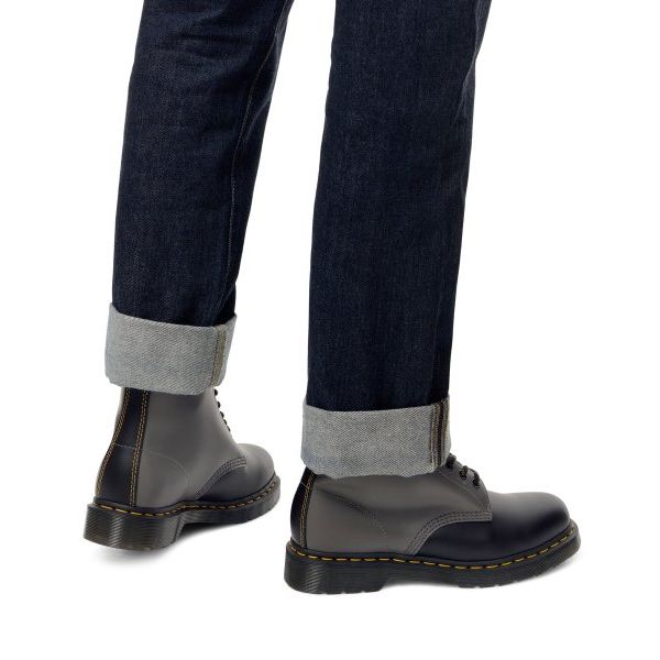 Dr. Martens 1461 Гладкие Повседневные Ботинки на Шнуровке Унисекс Ботинки Серый Черный 27538001