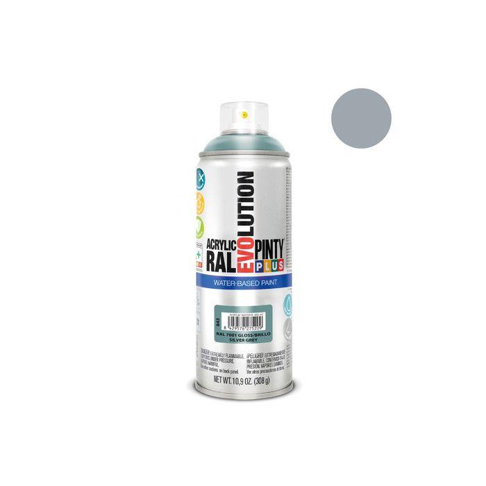 Peinture En Aérosol Pintyplus Evolution Water-based 520cc Ral 7001 Gris Argent
