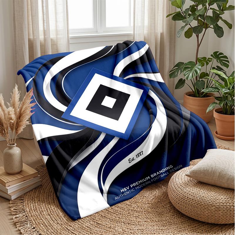 Hamburger SV Football Print Flannel Blanket, Soft Warm Lightweight Throw Blanket for Sofa Bed Camping