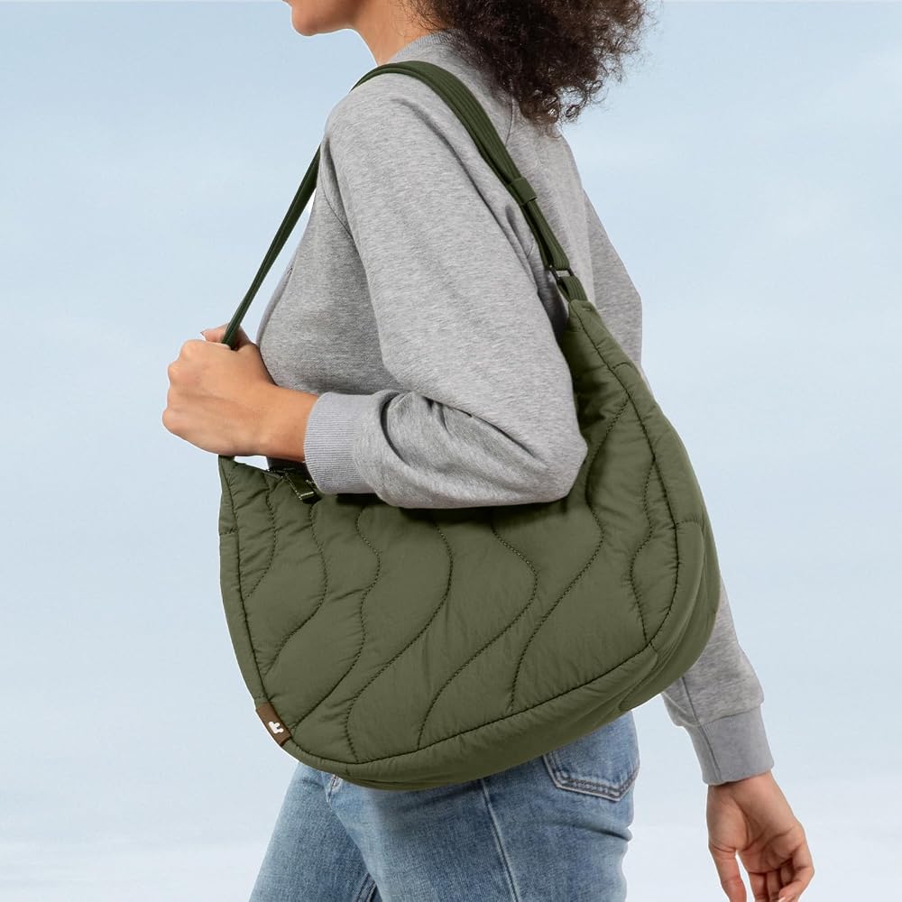 [tomtoc] Women's Shoulder Bag, Large Capacity 9L, Lightweight, Round Shoulder Bag, Compatible with 11-inch iPad Pro M5 2025 and iPad Air, Crescent Sha