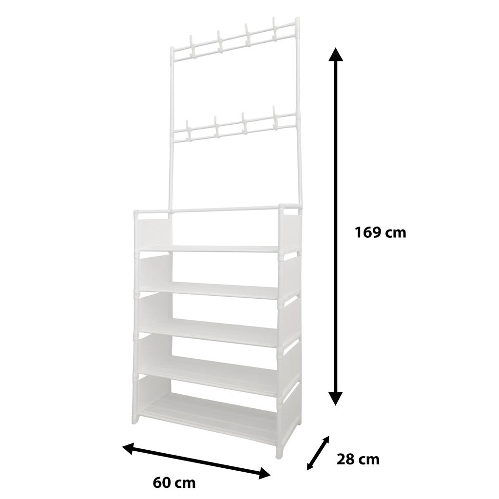 Hallway Coat Rack Organizer Entrance Plus Nyana Home 5 Shelves Shoe Rack 20 Pairs 8 Hangers 169x60x28cm