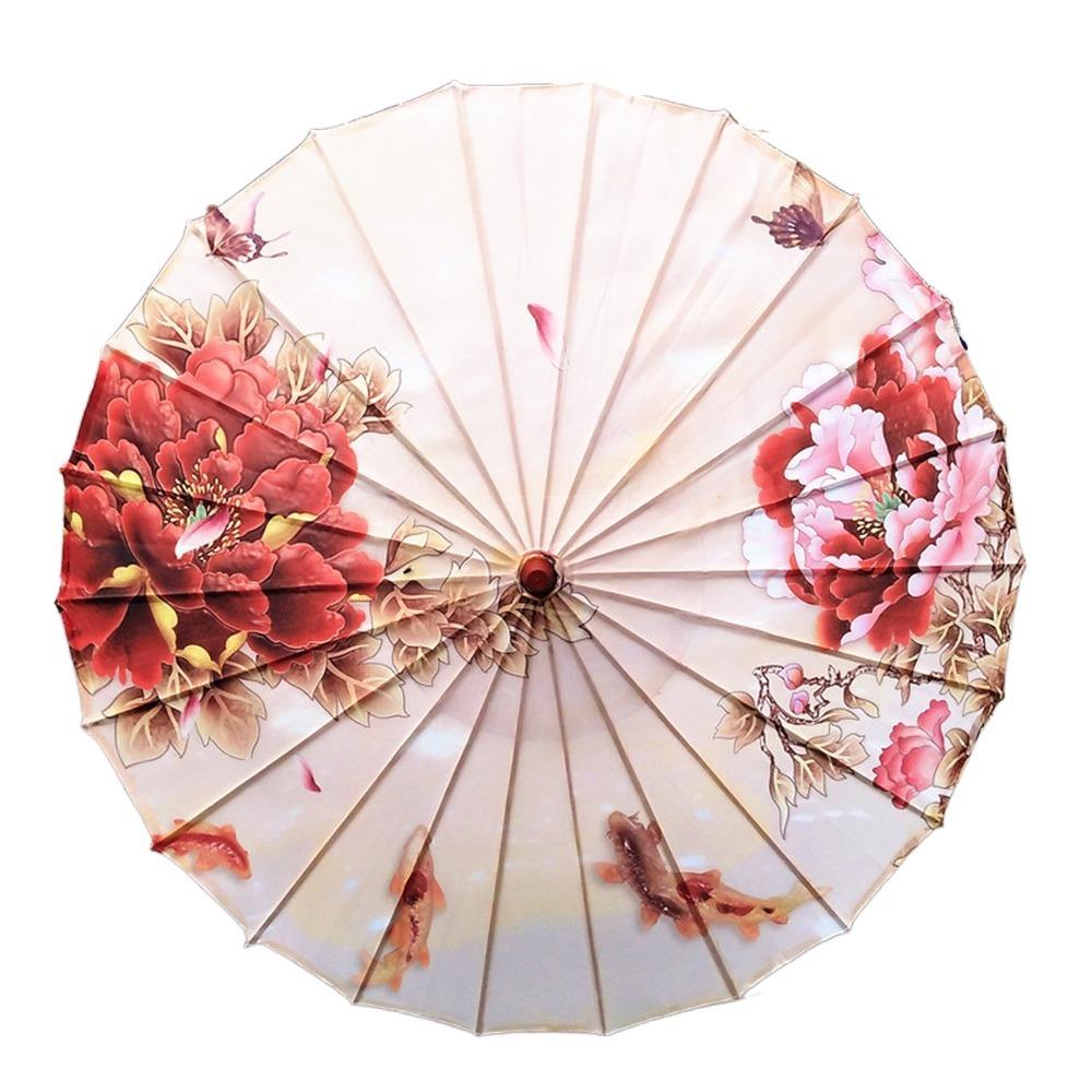 Waterproof Silk Cloth Women Umbrella Rain Proof Costume Parasol Flower Oil Paper Umbrella Party