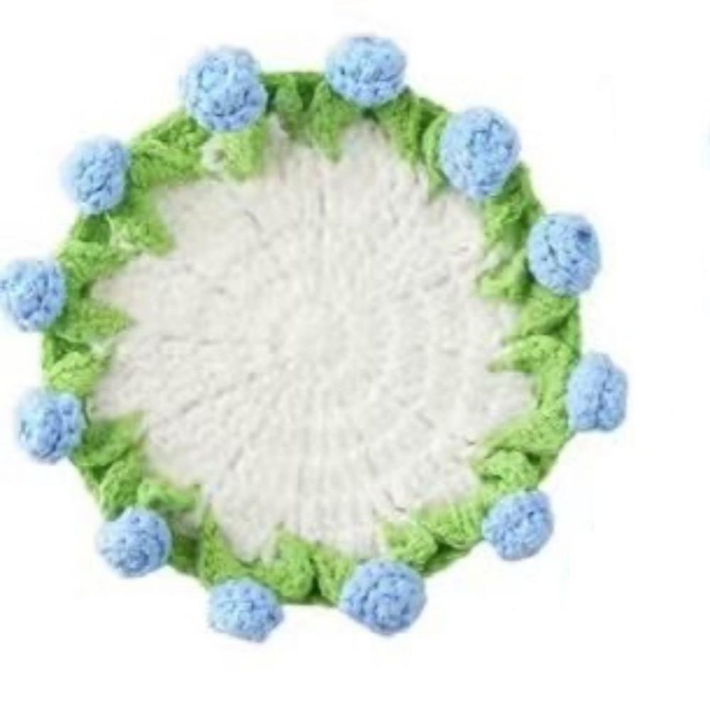 Handwoven Flower Bouquet Coasters Washable Coffee Table Cupmat Crochet Coasters Office Decor