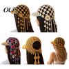 Boho Chic Photography Prop Hand Crocheted Sunflower Baseball Cap, Bohemian Tassel Bell Hat, Handmade Knit Cutout Floral Spring Summer Fashion