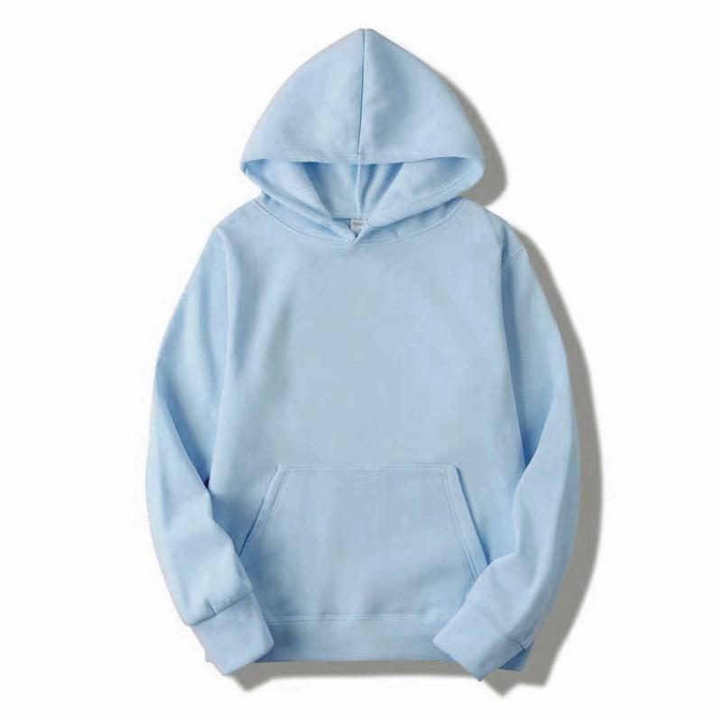 220g Solid Color Fleece-Lined Hooded Sweatshirt Unisex Loose Fit Casual Pullover Fall