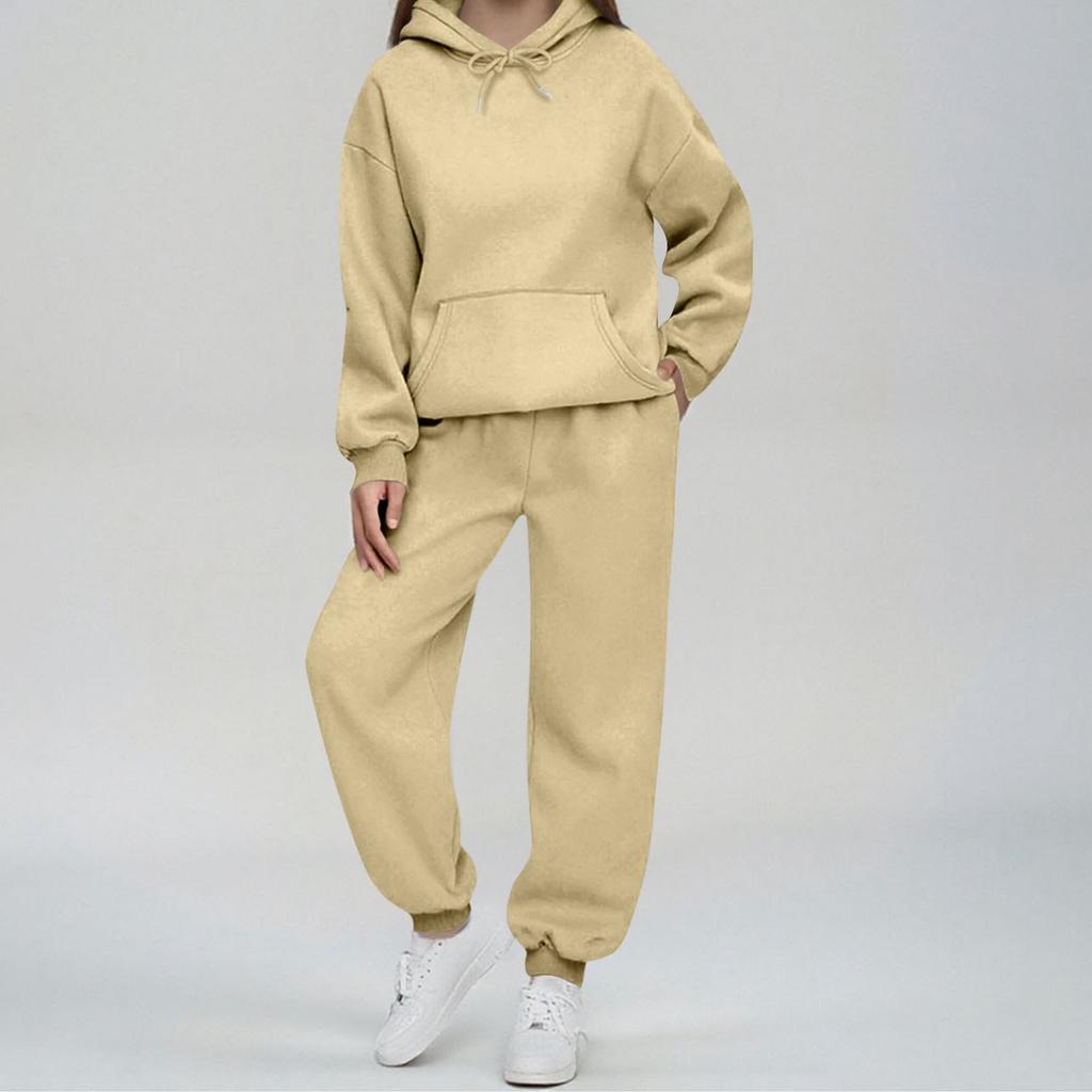 Женский однотонный комплект свитшотов (свитшот + спортивные штаны)