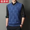 Hengyuanxiang Men's Winter V-Neck Knit Vest Sweater