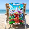 Custom Name Ultrasoft Beach Towel With Roblox Themeideal For Pool Camping Diving Perfect Travel Essential Vibrant Beach Towel