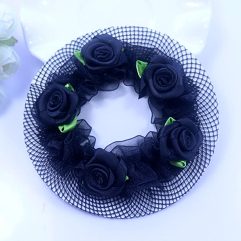 Hot Sale 1PC Cute Adjustable Beautiful Hair Accessories Dance Hairnet High Quality Elastic Exquesite Girls Flower Hair Nets Graceful 5 Colors kids