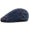 Spring Fashion Print Denim Women's Beret Summer Soft Top Breathable Sun Visor Hat Men Flat Cap Newsboy Caps Adjustable