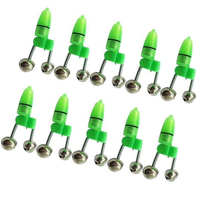 3 шт. светодиодный светильник с двумя колокольчиками, зажим для удочки для рыбы, сигнализатор поклевки