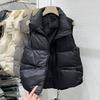 Короткий пуховый жилет из хлопка для женщин, весна, осень, зима, свободная верхняя куртка, женский теплый жилет, куртка-камисоль, кардиган