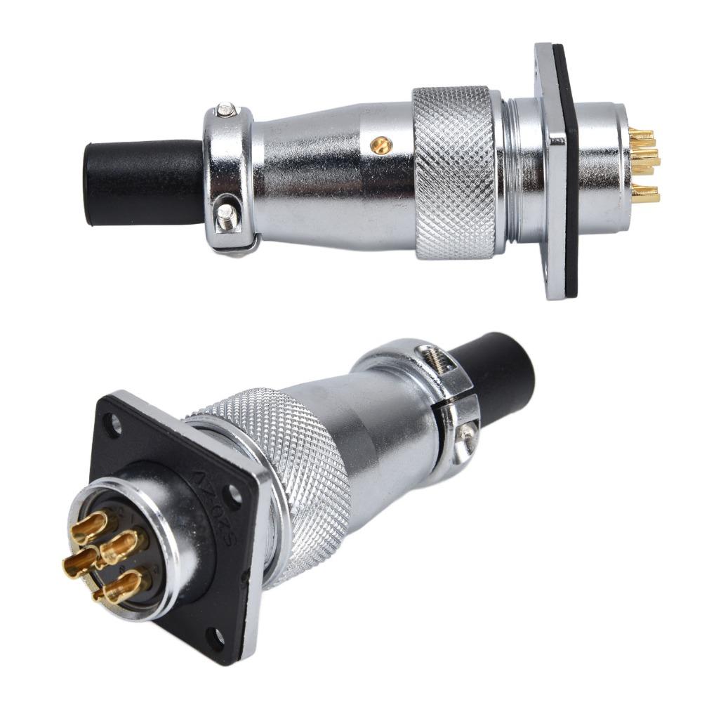 Авиационный штекер 500В WS20, 6-контактный, штекер "папа", разъем питания "мама", 5/25А, 500 циклов сопряжения, клеммы для подключения проводов, светодиодное освещение