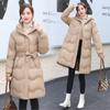 Temperament хлопковая одежда, женские зимние новые пуховые куртки средней длины из хлопка, хлопковые куртки с длинными рукавами и свободной талией, прилив