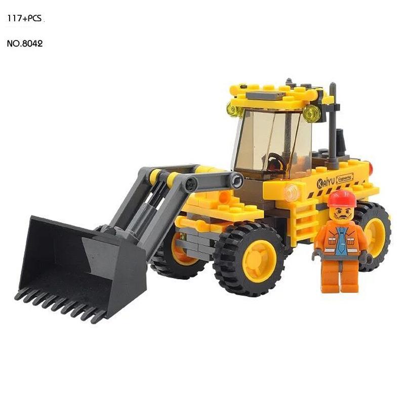 117 шт., городской строительный бульдозер, грузовик, автомобиль, строительные блоки, наборы для детей, DIY Creator, кирпичи, развивающие игрушки