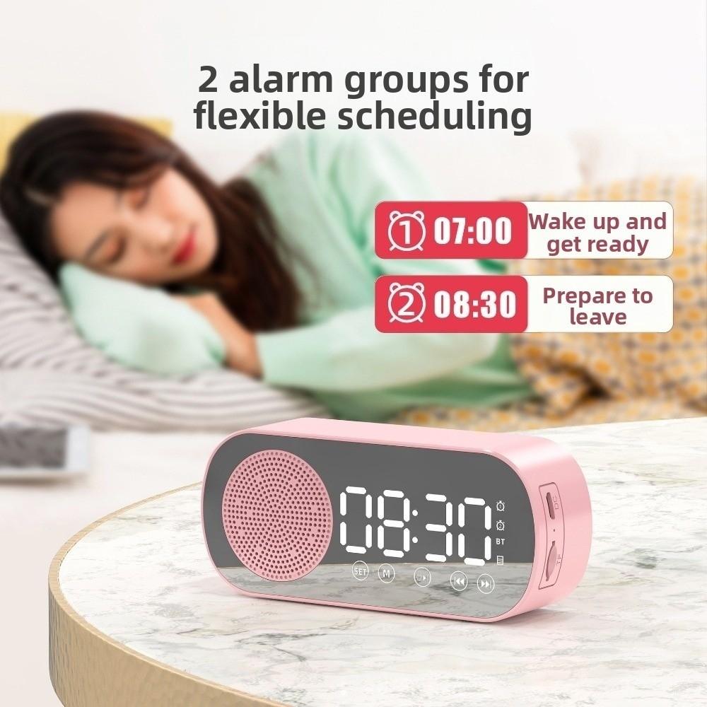 Wireless Bluetooth Clock Double Alarm Wireless  Bluetooth Speaker Digita Alarm Clock  Outdoor Use