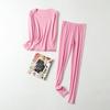 Womens Silk Blend Thermal Underwear Set Solid Color Long Johns Soft Warm Base Layer
