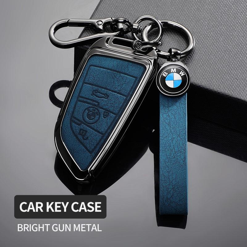 BBKU7 Leather Car Key Case Protective Shell for BMW X1 X3 X5 X6 X7 1 3 5 6 7 Series G20 G30 G11 F15 F16 G01 G02 F48 Car stickers