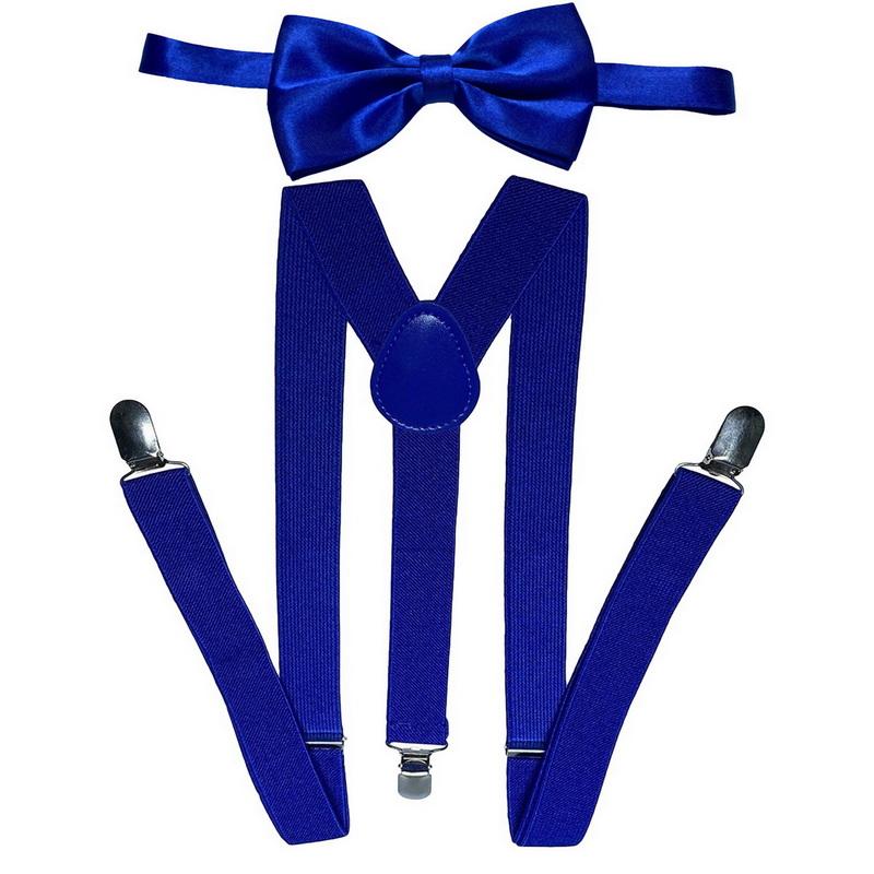 Классический комплект подтяжек и галстука-бабочки, регулируемые эластичные подтяжки с Y-образной спинкой шириной 2,5 см и 3 зажимами, тканый предварительно завязанный галстук-бабочка шириной 12 см, один размер для мужчин и женщин