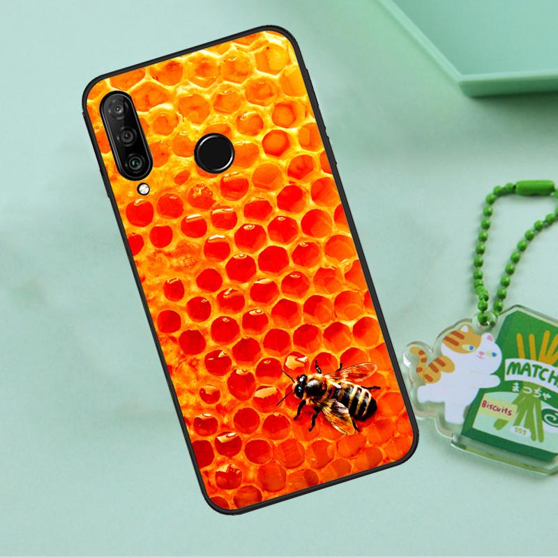 Golden Honeycomb Honey Bee For Huawei Nova 12i 12s 7i 8i 11i 9 10 SE Y90 Y60 Y70 Y72 Y61 Y91 P30 P40 Lite P60 Pro Case