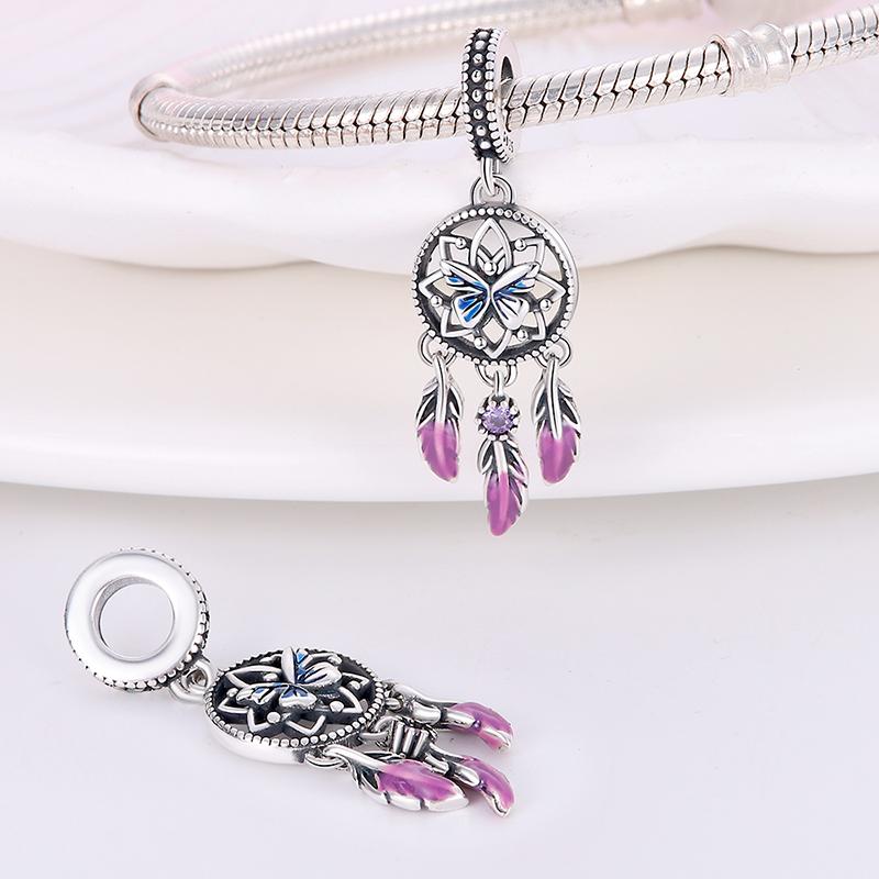 Charms Copper Dream Catcher Theme Series Beaded For 3Mm Original Bracelet Necklace For Women Luxury Exquisite Jewelry Gift