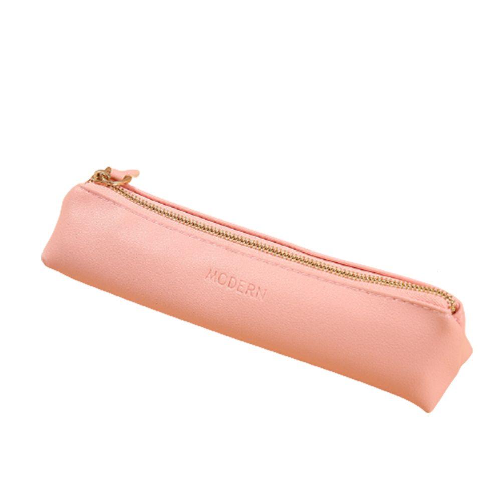 Простая сумка для хранения школьных принадлежностей из искусственной кожи, сумка для карандашей и ручек