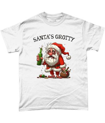 Santa's Grotty Christmas T Shirt Novelty Funny Gift Grump Anti Xmas
