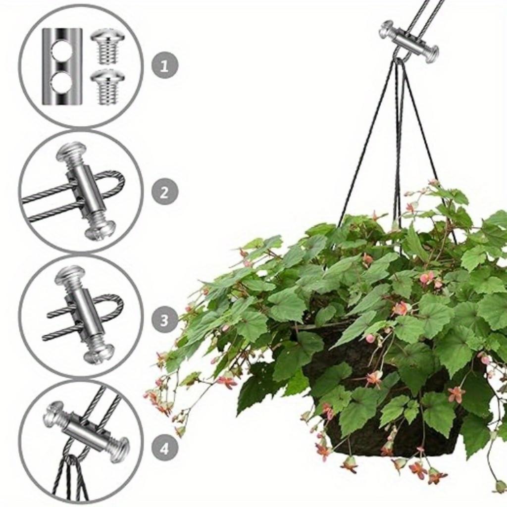 30 шт. зажимов для троса из нержавеющей стали с винтами - аксессуары для обжимного кольца с двумя отверстиями, регулируемые и многоразовые, идеально подходят для стали 1-2,5 мм