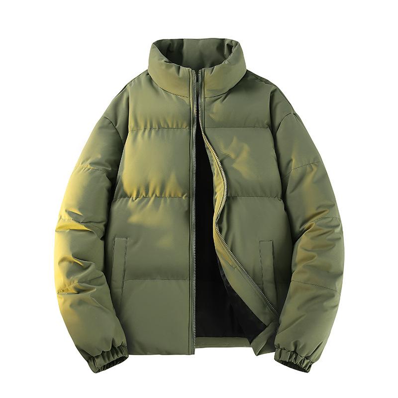 Зимнее Новое Мужское Однотонное Хлопковое Пальто Парный Одинаковый Стиль Утепленное Повседневное Пальто-Пуховик