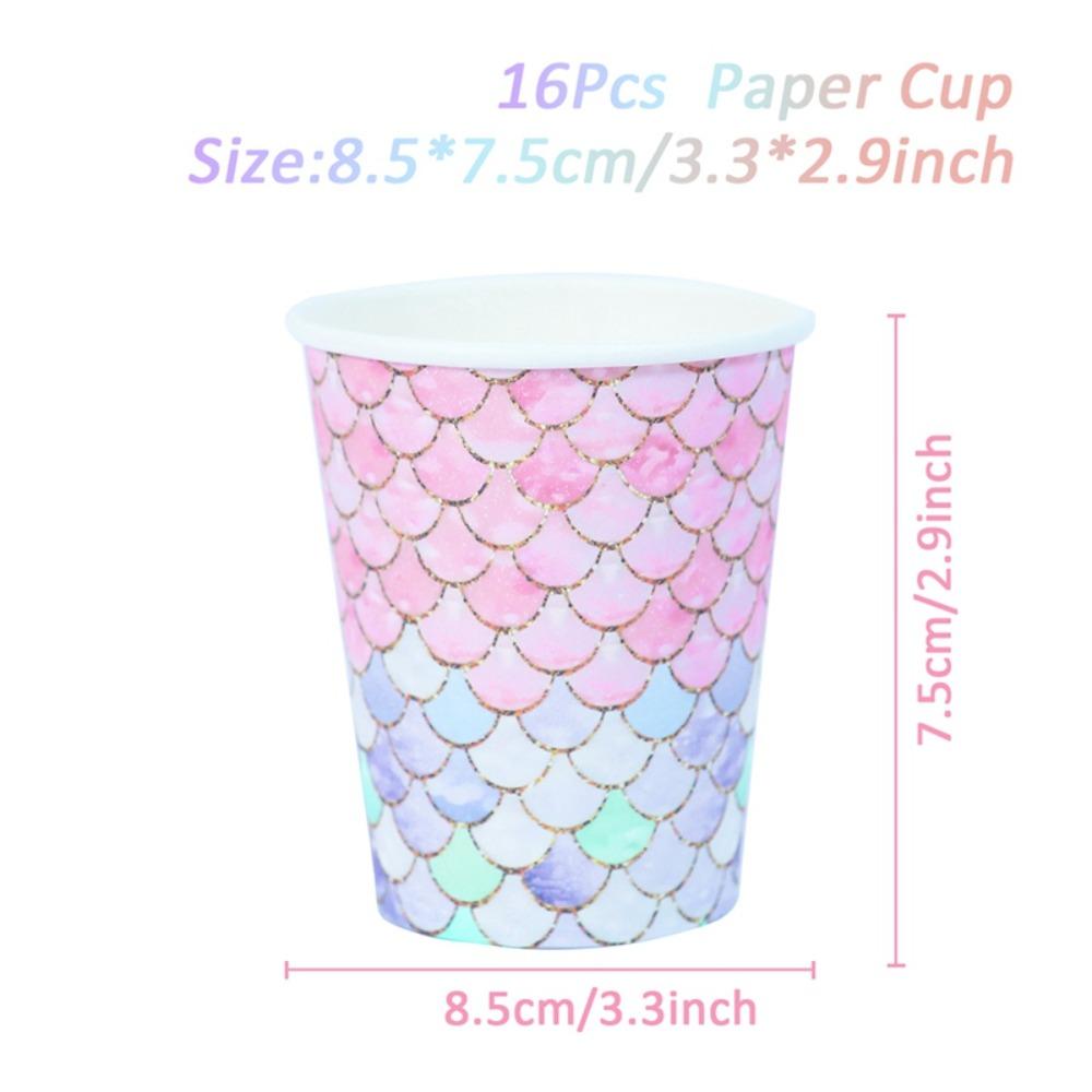 Салфетка для моря, украшения, одноразовая посуда, набор бумажных стаканчиков, бумажная тарелка для вечеринки в стиле Русалочки