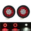 2x 16LED 12V/24V Taillight Brake Stop Running Reverse Backup Light Rear Lamp Truck Trailer Camper Van Car Round LED Amber Red