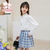 Fulo Mi Girls' Peter Pan Collar Long Sleeve Shirt