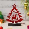 Merry Christmas Tree Reindeer Showpiece Decorative Tea Light Candle Holder (Wooden Red) - Christmas Decoration, Ornaments & Gifts