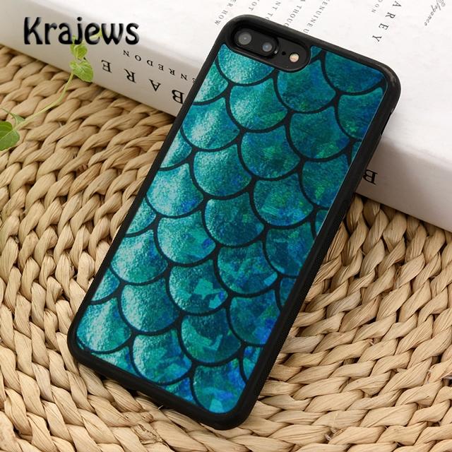 Чехол для телефона Krajews Watercolor Faux Glitter Mermaid Scales для iPhone 14 5s 6s 7 8 plus X XR XS 11 12 13 pro max Samsung S21 S22
