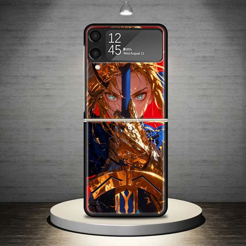 Чехол для телефона Saber из Fate Zero Stay Night для Samsung Galaxy Z Flip 7 6 5 4 3 5G Ударопрочный чехол Z Flip7 Flip6 ZFlip5 Flip3 Flip4 L