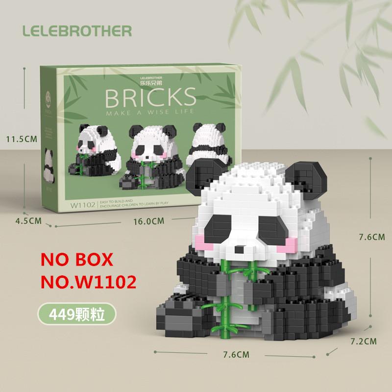 Kawaii Panda Series Micro Particle Building Block Creative Cute Animals DIY Assembled Bricks Toys For Chillren Christmas Gift