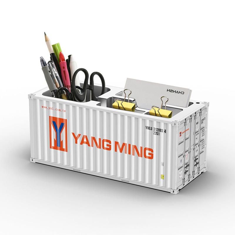 1/20 Scale Simulated Shipping Cargo Container Model Pen Holder Detachable Plastic Storage Box Desktop Organizer Household Supply