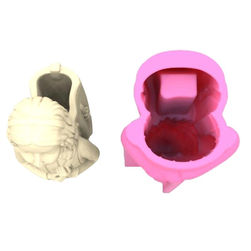 Бетонная силиконовая форма для маленькой девочки, сочный цветочный горшок, глиняная цементная штукатурка, формы для домашнего сада, цветов