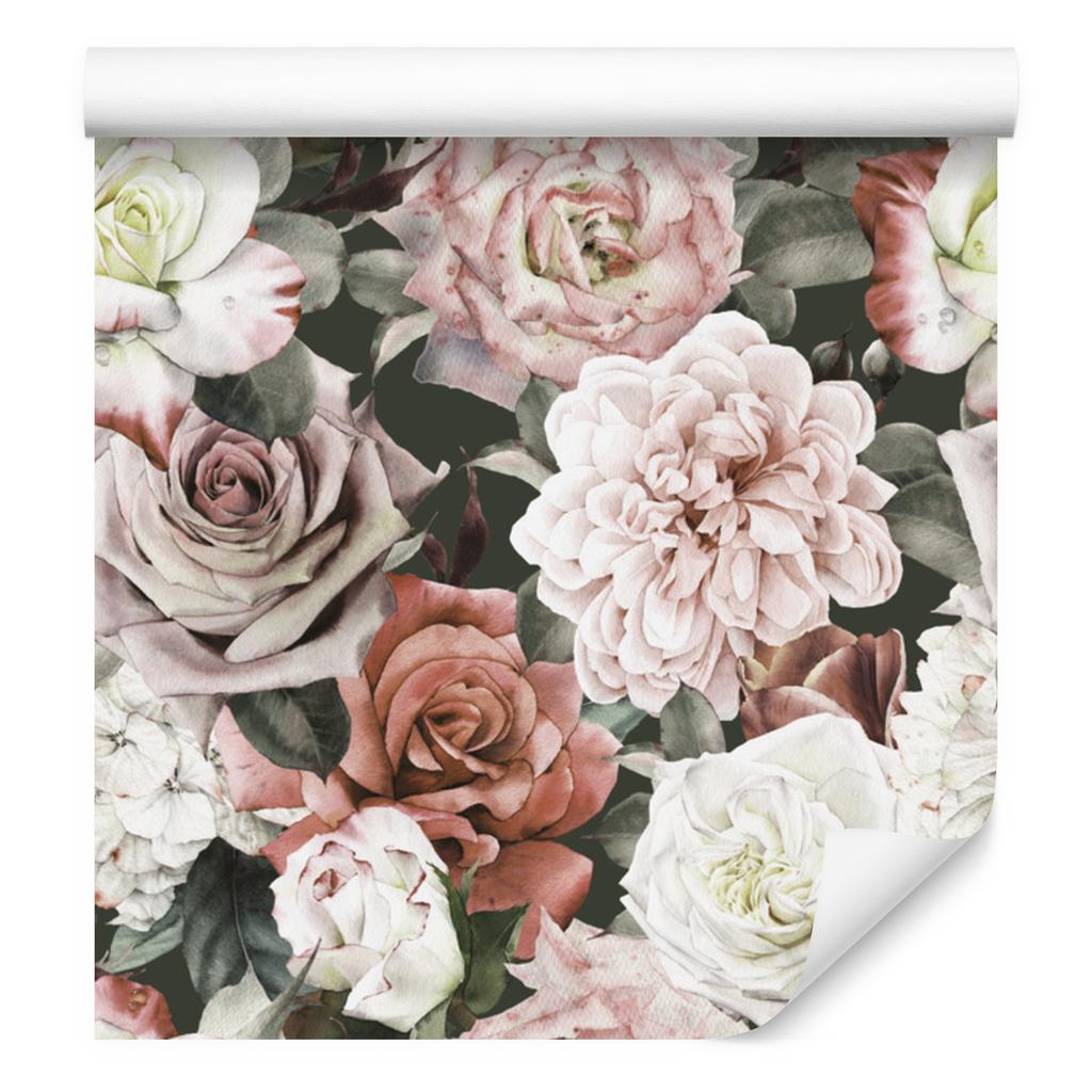 Peonies with leaves wallpaper for living room and bedroom 50x1000