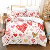 Розовый комплект постельного белья с сердечками любви Пододеяльник Покрывало для одеяла Комната для девочки Милые сладости Одеяло Кинг Квин Двуспальный Односпальный Размер Постельное белье
