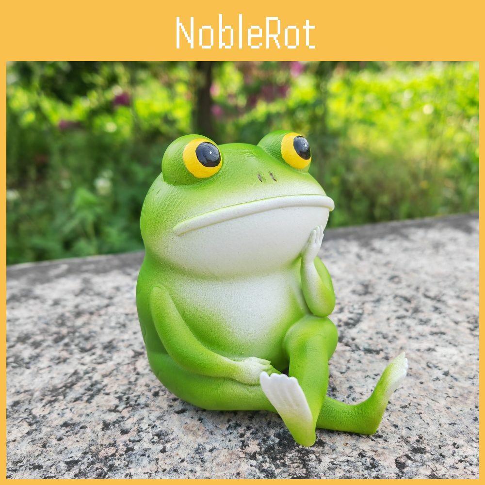 Очаровательная Задумчивая Лягушка Садовая Статуя Скульптура Для Украшения Дома и Рабочего Стола из Смолы