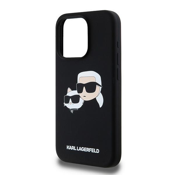 Karl Lagerfeld Klhmp15Lskchpplk Iphone 15 Pro 6.1 Czarny/Black Hardcase Silicone Karl & Choupette Magsafe