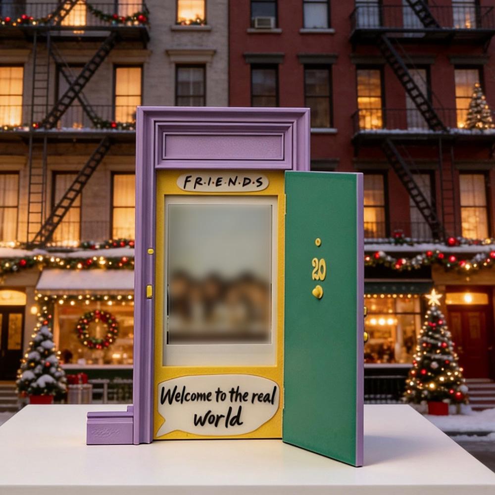 Simple Purple Door Vertical Photo Frame Creative Refrigerator Magnet 3-inch Multifunctional Yellow Photo Frame Gift for Friends