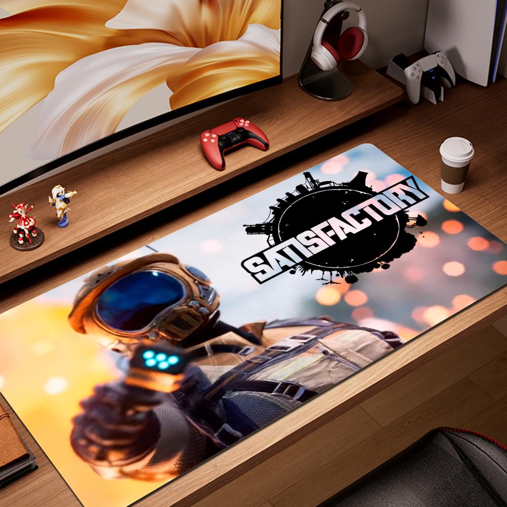 HYBXAXC Satisfactory Mouse Pad Cartoon Lockedge Large Gaming Pad Computer Gamer Keyboard Mouse Mat Desk Mousepad for PC Desk Pad