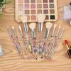 10 шт./набор кистей для макияжа с ручкой из искусственного кристалла, портативная многофункциональная основа, рассыпчатая пудра, румяна, тени для век