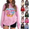 Women's Fashionable Casual Long-Sleeved Round-Neck Printed Pullover Sweatshirt