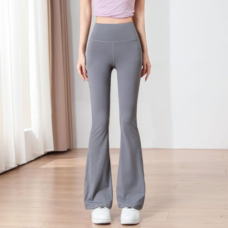 Женский комплект для йоги и пилатеса с высокой талией 2025: Брюки клеш и тренировочный топ