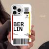 INS Light Ticket Airplane Phone Case For IPhone 16 15 14 13 12 11 Pro Max X XR XSMAX 8 7 Plus Matte Shockproof Back Cover