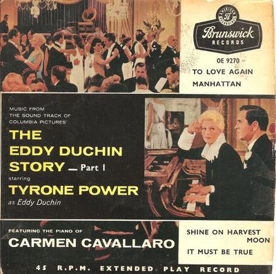 Пластинка 7 дюймов CARMEN CAVALLARO THE COLUMBIA PIC История Эдди Дучина Часть 1 OE9270 BRUNSWICK UK Поп Б/у