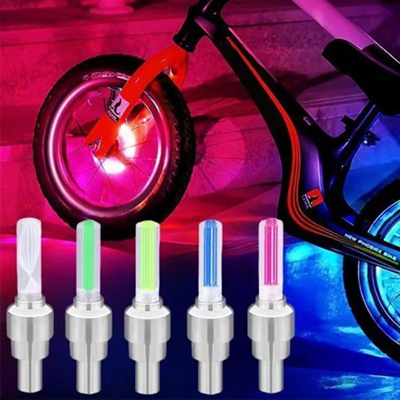Светодиодный фонарь для вентиля велосипеда, неоновый фонарь для спиц велосипеда, фонарь для вентиля шины велосипеда, предупреждающий фонарь для ночной езды Аксессуары для велосипеда